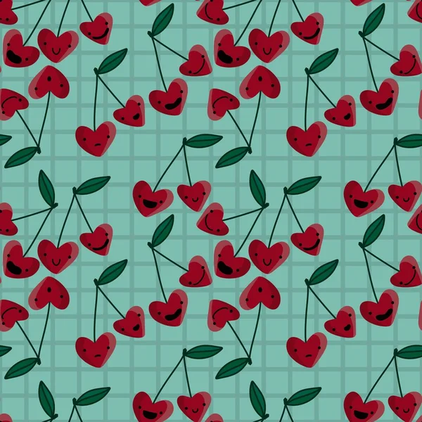 Summer fruit seamless cherry pattern for fabrics and textiles and packaging and gifts and cards and linens and kids — Stock Photo, Image