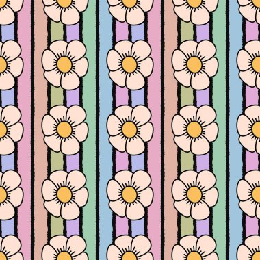 Kumaşlar, tekstil ve ambalajlar, hediyeler, kartlar, çarşaflar ve çocuklar için çiçeksiz çiçek deseni.