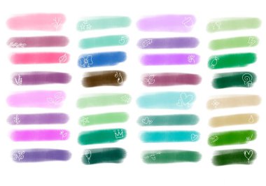 Dergiler, kartlar, hobiler, defterler, çıkartmalar ve çocuklar için boya kalemleri ile set