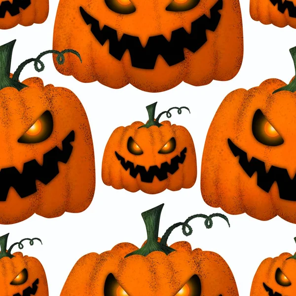 Modello di zucca senza cuciture di Halloween per tessuti e tessuti e imballaggi e regali e carte e lenzuola e bambini — Foto Stock