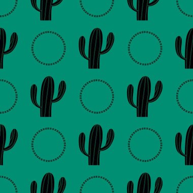 Kumaşlar, tekstil, ambalaj, hediyeler, kartlar, çarşaflar ve çocuklar için çiçeksiz kaktüs deseni.