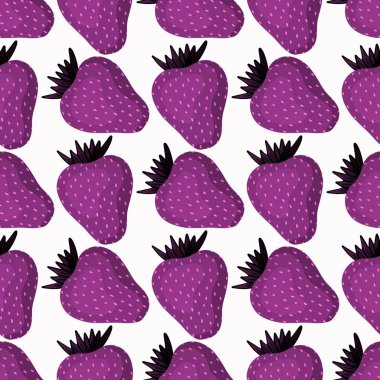 Kumaşlar, tekstil ve ambalajlar, hediyeler, kartlar ve çarşaflar için meyvesiz çilek deseni