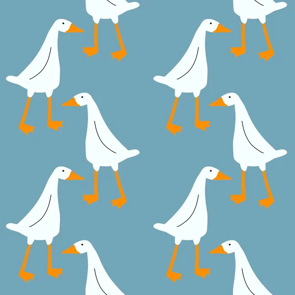 Animals seamless geese pattern for fabrics and packaging and gifts and cards and kids and wrapping paper — Stock Photo, Image