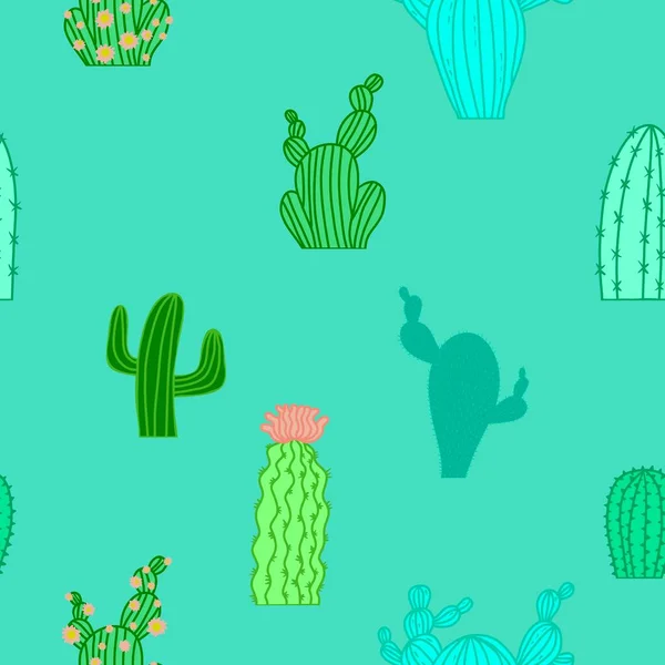 Modèle de cactus sans couture floral pour tissus et textiles et emballage et cadeaux et cartes et draps et enfants — Photo