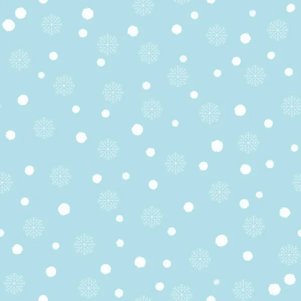Płynny wzór z płatkami śniegu na niebieskim tle do pakowania i tkanin — Zdjęcie stockowe