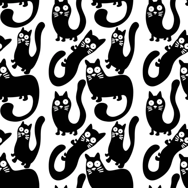 Wzór bezszwowych kotów dla tkanin i tekstyliów, opakowań, prezentów, kart, pościeli i koźląt — Zdjęcie stockowe
