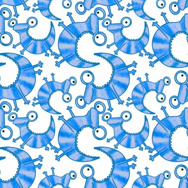 Hayvanlar kumaşlar, tekstil ve ambalajlar, hediyeler, kartlar, çarşaflar ve çocuklar için kusursuz kertenkele deseni. 