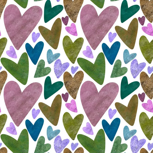 Seamless valentines pattern with hearts for postcard and gifts and cards — Stock Photo, Image