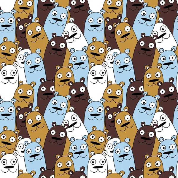 Kids seamless cartoon bears pattern for fabrics and textiles and packaging and linens and kids and wrapping paper — ストック写真