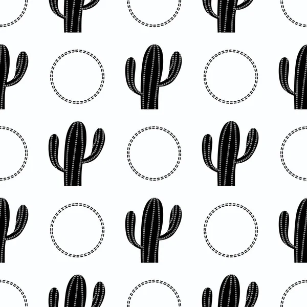 Kumaşlar, tekstil, ambalaj, hediyeler, kartlar, çarşaflar ve çocuklar için çiçeksiz kaktüs deseni.