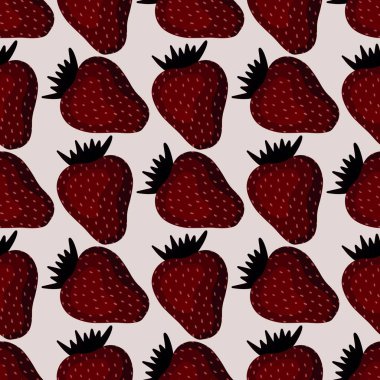 Kumaşlar, tekstil ve ambalajlar, hediyeler, kartlar ve çarşaflar için meyvesiz çilek deseni