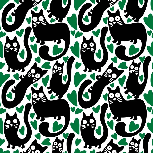 Zvířata hladké kočky vzor pro tkaniny a textilie a balení a dárky a karty a prádlo a kůzlata — Stock fotografie