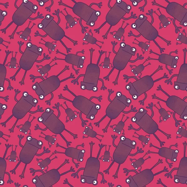 Kids seamless frogs pattern for fabrics and textiles and packaging and gifts and cards and linens and wrapping paper — Stock Photo, Image