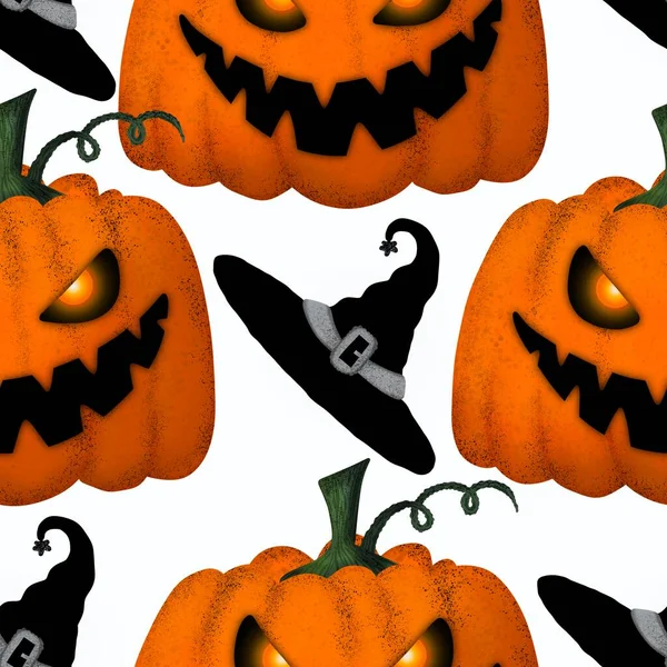 Halloween nahtlose Kürbismuster für Stoffe und Textilien und Verpackungen und Geschenke und Karten und Bettwäsche und Kinder — Stockfoto