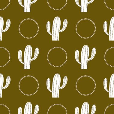 Kumaşlar, tekstil, ambalaj, hediyeler, kartlar, çarşaflar ve çocuklar için çiçeksiz kaktüs deseni.