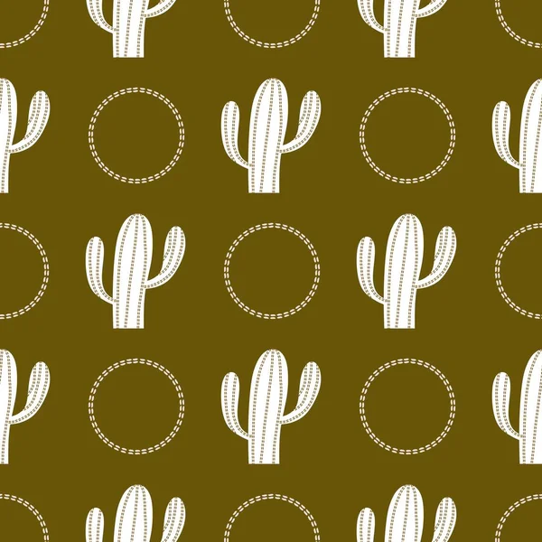 Kumaşlar, tekstil, ambalaj, hediyeler, kartlar, çarşaflar ve çocuklar için çiçeksiz kaktüs deseni.
