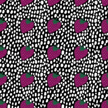 Kumaşlar, ambalajlar, hediyeler, kartlar ve çocuklar için kusursuz meyve deseni.