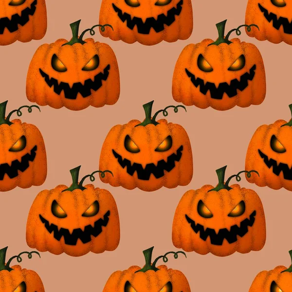 Cadılar Bayramı kumaşlar, tekstil ve ambalajlar, hediyeler, kartlar, çarşaflar ve çocuklar için kusursuz balkabağı deseni.