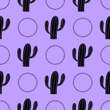 Kumaşlar, tekstil, ambalaj, hediyeler, kartlar, çarşaflar ve çocuklar için çiçeksiz kaktüs deseni.