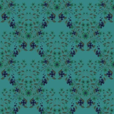 Kumaşlar, tekstil ve ambalajlar, hediyeler, kartlar, çarşaflar ve çocuklar için çiçeksiz çiçek deseni.