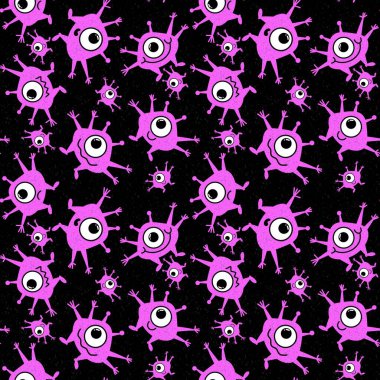 Çocuklar kağıtları, hediyeleri, kartları, tekstil ürünlerini, ambalajları ve hobileri paketlemek için kusursuz uzaylı desenleri.