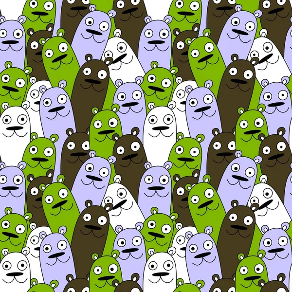 Kids seamless cartoon bears pattern for fabrics and textiles and packaging and linens and kids and wrapping paper — ストック写真