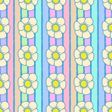 Kumaşlar, tekstil ve ambalajlar, hediyeler, kartlar, çarşaflar ve çocuklar için çiçeksiz çiçek deseni.