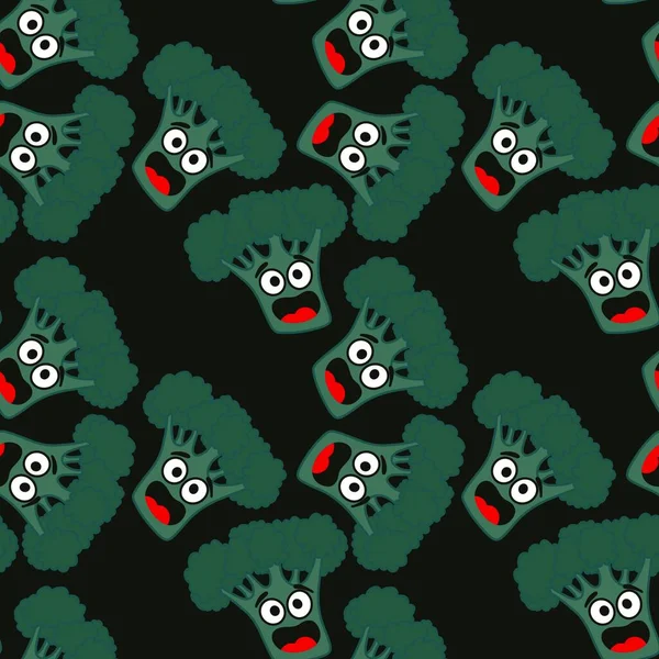 Patrón de brócoli sin costura para niños para textiles y envases y regalos y tarjetas y ropa de cama y papel de embalaje —  Fotos de Stock