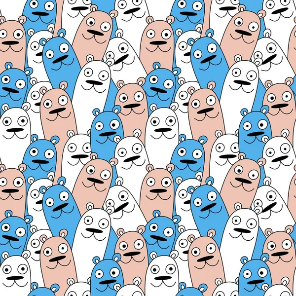 Kids seamless cartoon bears pattern for fabrics and textiles and packaging and linens and kids and wrapping paper — Stock Photo, Image