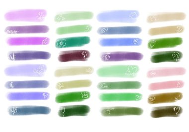 Dergiler, kartlar, hobiler, defterler, çıkartmalar ve çocuklar için boya kalemleri ile set