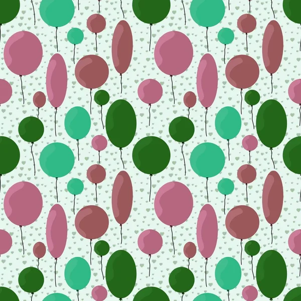 Birthday balloons seamless pattern for fabrics and packaging and gifts and cards and linens and kids and wrapping paper — Stock Photo, Image
