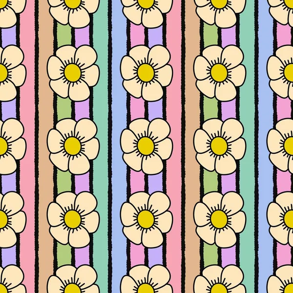Bloemen naadloos bloem patroon voor stoffen en textiel en verpakking en geschenken en kaarten en linnengoed en kinderen — Stockfoto