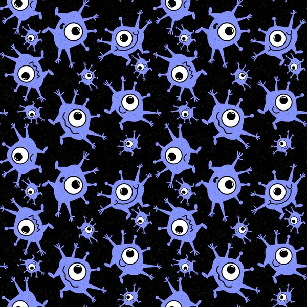 Çocuklar kağıtları, hediyeleri, kartları, tekstil ürünlerini, ambalajları ve hobileri paketlemek için kusursuz uzaylı desenleri.