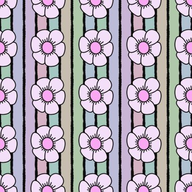 Kumaşlar, tekstil ve ambalajlar, hediyeler, kartlar, çarşaflar ve çocuklar için çiçeksiz çiçek deseni.