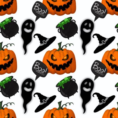 Cadılar Bayramı kumaşlar, tekstil ve ambalajlar, hediyeler, kartlar, çarşaflar ve çocuklar için kusursuz balkabağı deseni.