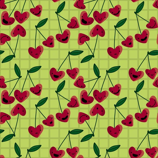 Summer fruit seamless cherry pattern for fabrics and textiles and packaging and gifts and cards and linens and kids — Stock Photo, Image