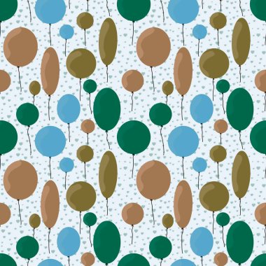 Doğum günü balonları kumaşlar, ambalajlar, hediyeler, kartlar, çarşaflar, çocuklar ve ambalaj kağıtları için kusursuz desenler.