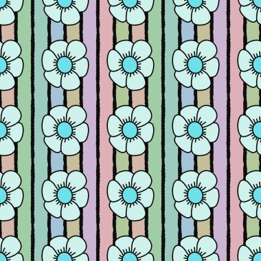 Kumaşlar, tekstil ve ambalajlar, hediyeler, kartlar, çarşaflar ve çocuklar için çiçeksiz çiçek deseni.