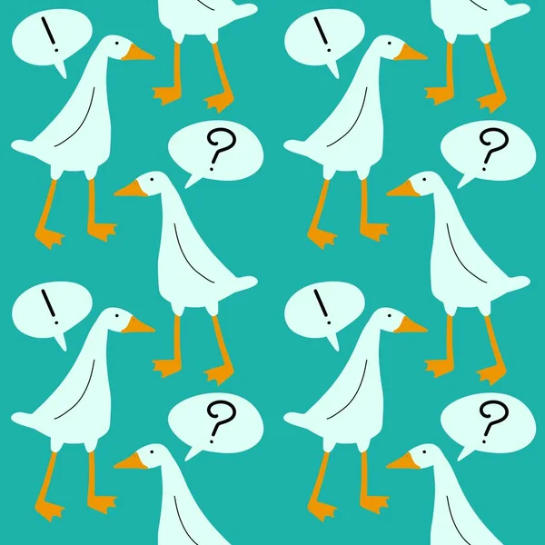Animals seamless geese pattern for fabrics and packaging and gifts and cards and kids and wrapping paper — Stock Photo, Image