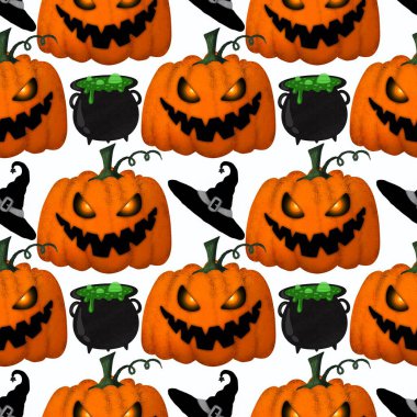 Cadılar Bayramı kumaşlar, tekstil ve ambalajlar, hediyeler, kartlar, çarşaflar ve çocuklar için kusursuz balkabağı deseni.