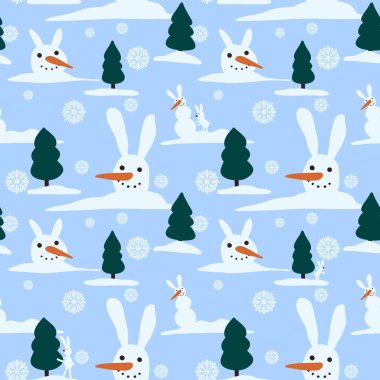 Kumaşlar, ambalajlar, hediyeler, kartlar, çocuklar ve ambalaj kağıtları için kusursuz kardan adam deseni