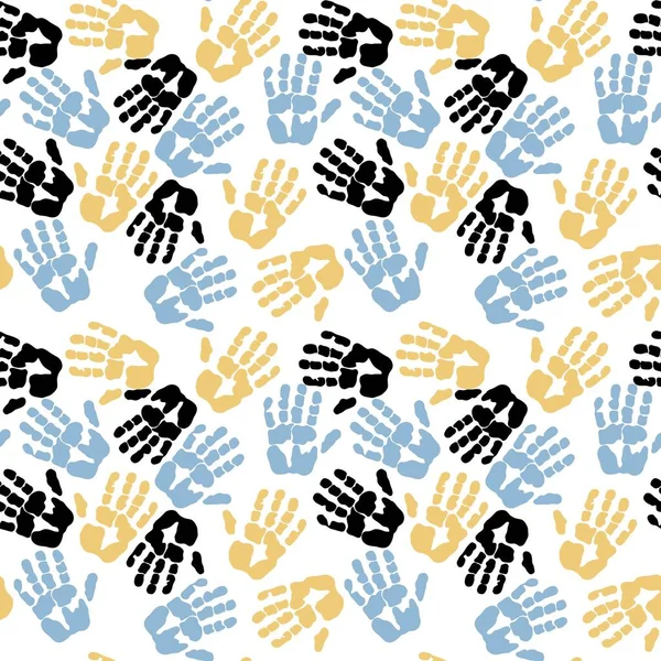 Çocuklar kumaşlar, ambalajlar, hediyeler, kartlar, çarşaflar ve ambalaj kağıtları için kusursuz el izi kalıpları.