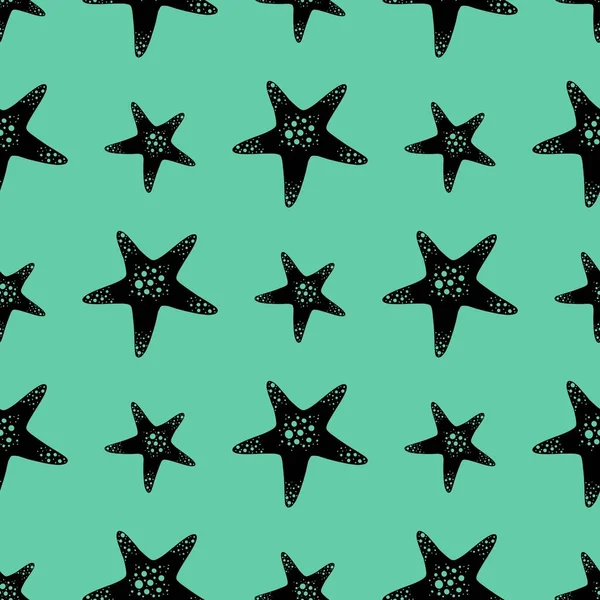 Letni bezszwowy wzór gwiazdy morza dla tkanin i tekstyliów, opakowań, pościeli i dzieci oraz papieru do pakowania — Zdjęcie stockowe