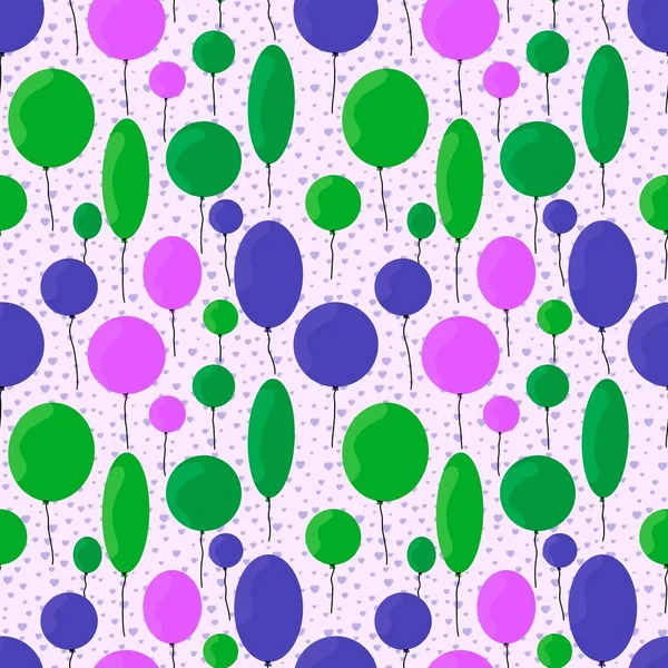 Doğum günü balonları kumaşlar, ambalajlar, hediyeler, kartlar, çarşaflar, çocuklar ve ambalaj kağıtları için kusursuz desenler.