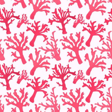 Yaz okyanusu kumaşlar, tekstil ve ambalajlar, hediyeler, kartlar, çarşaflar ve çocuklar için kusursuz mercan deseni.