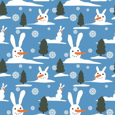 Kumaşlar, ambalajlar, hediyeler, kartlar, çocuklar ve ambalaj kağıtları için kusursuz kardan adam deseni