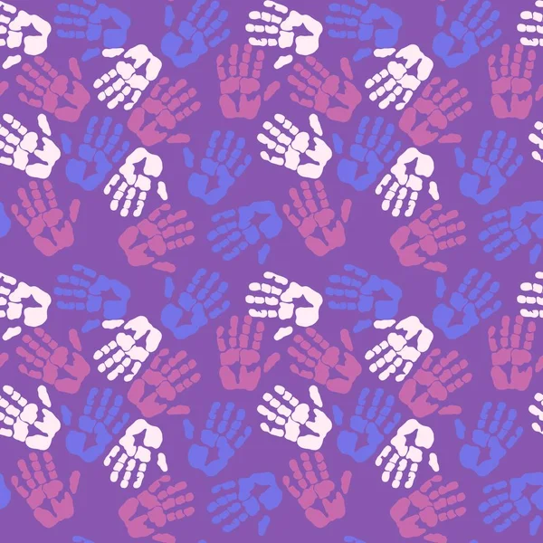 Kids seamless hands print pattern for fabrics and packaging and gifts and cards and linens and wrapping paper —  Fotos de Stock