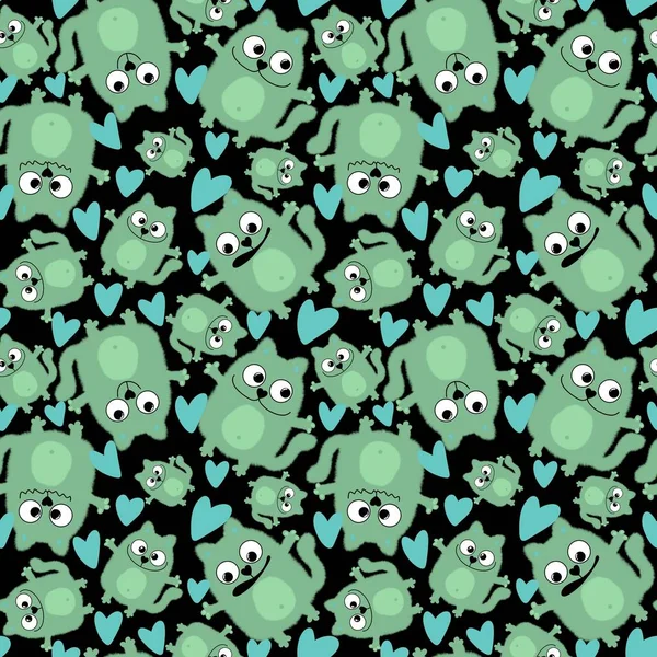 Animals seamless cats pattern for fabrics and textiles and packaging and gifts and cards and linens and kids — Stock Photo, Image