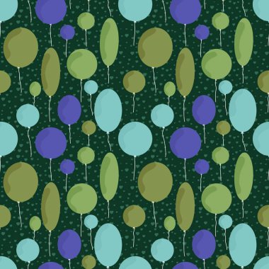 Doğum günü balonları kumaşlar, ambalajlar, hediyeler, kartlar, çarşaflar, çocuklar ve ambalaj kağıtları için kusursuz desenler.