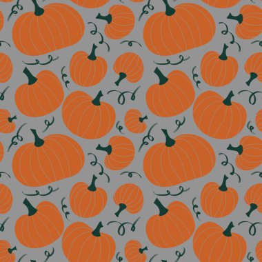 Cadılar Bayramı kumaşlar, tekstil ve ambalajlar, hediyeler, kartlar, çarşaflar ve çocuklar için kusursuz balkabağı deseni.